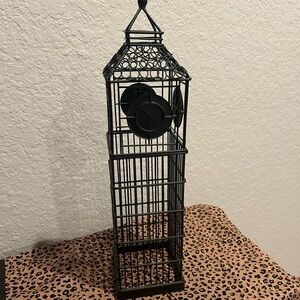 Elegant Black Metal Birdcage Home Accent Decor